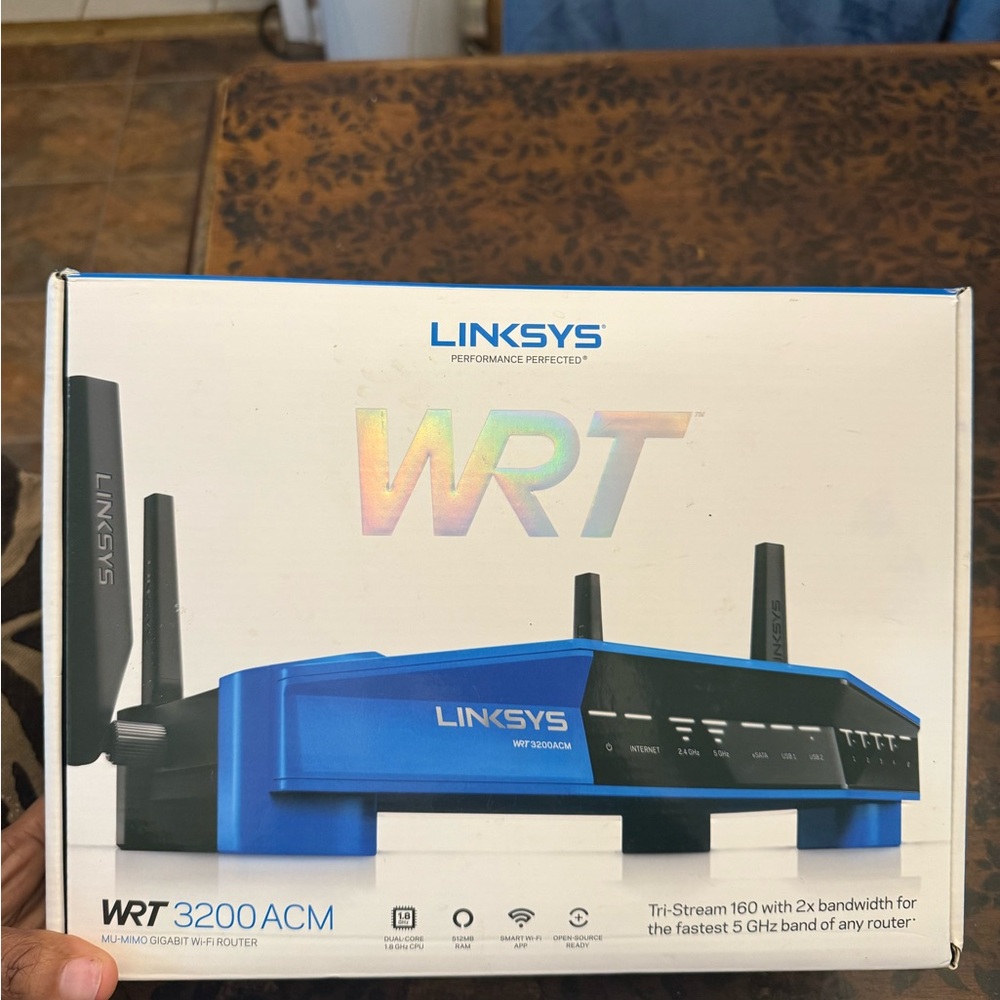 Linksys WRT3200ACM Tri-Stream Router - Blue and Black